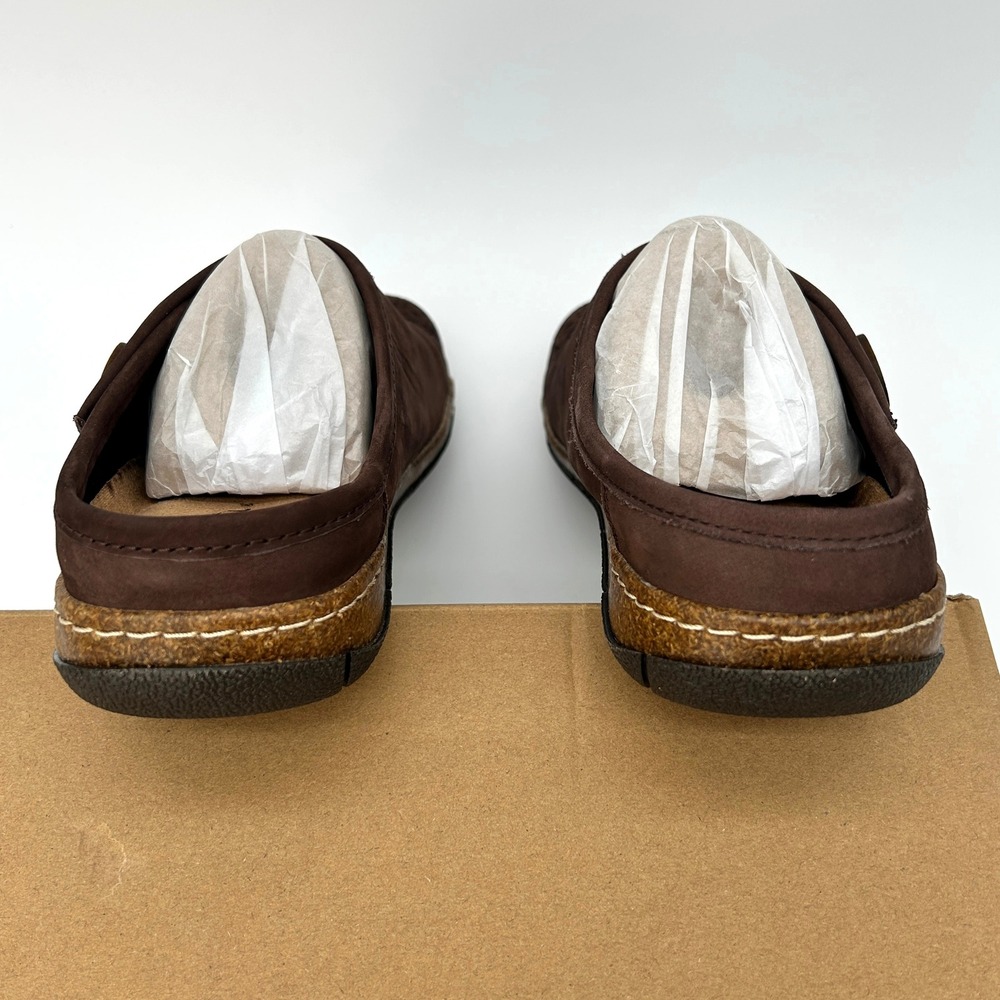 Womens Clogs Earth Erinn Size 8 Dark Brown Leather Slip-on Flat Mules Comfy NEW - Picture 4 of 7